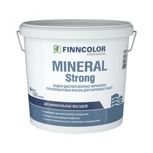 Купить Краска фасадная Mineral Strong MRC прозрачная глубоко матовая 9
л Finncolor