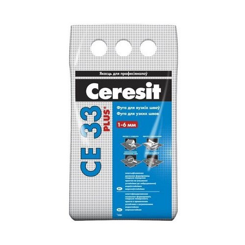 Купить Фуга для узких швов Ceresit CE 33 16 графит 2кг                                                    
