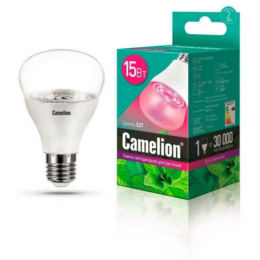 Купить Лампа светодиодная для растений 15 Вт, 220В Camelion LED15-PL/BIO/E27 12770