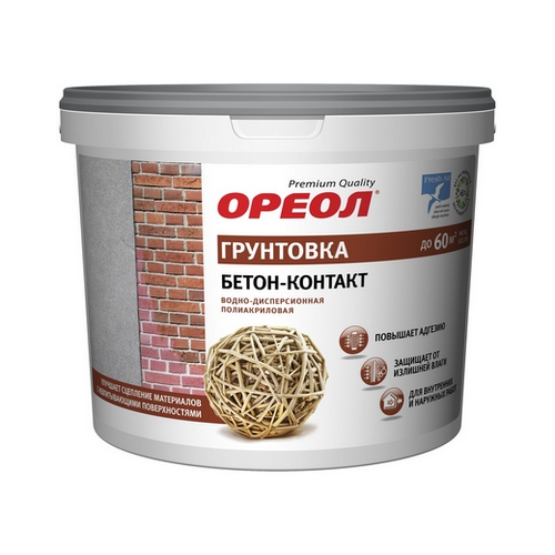 Купить Грунтовка адыгезионная полиакриловая бетон контакт ОРЕОЛ 3кг