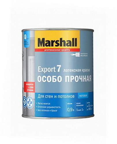 Купить Краска акриловая  Export-7 латексная 0,9л глубокоматовая белая BW Marhall