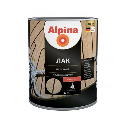 Купить Лак палубный  Alpina глянцевый бесцветный 0,75л/0,67кг