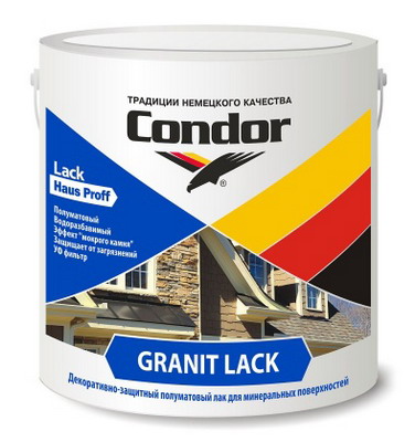 Купить Лак акриловый Granit Lack для минеральных поверхностей 0,9 кг Condor