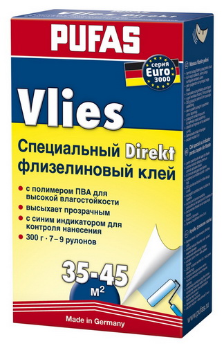 Купить Клей флизелиновый специальный с синим индикатором Vlies Direkt 360г                                 