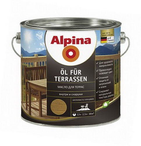 Купить Масло Alpina Для террас темный 750мл