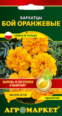 Купить Бархатцы Бой оранжевые, 0,5 г
