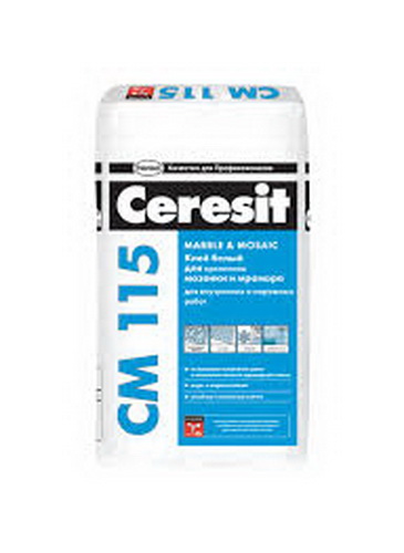 Купить Клей для плитки Ceresit CM115 для мрамора и мозаики белый 5кг                                       