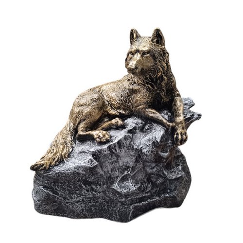 Купить Фигура садовая волк на скале