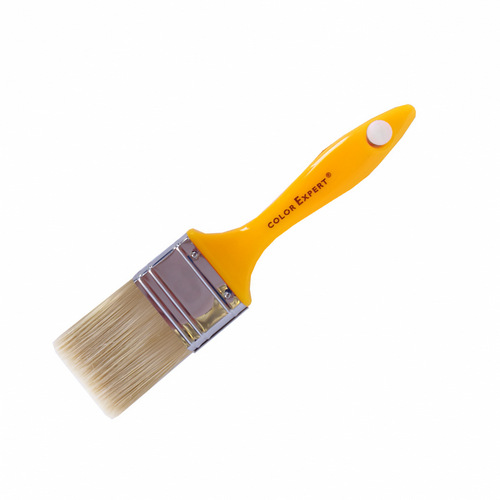 Купить Кисть флейцевая синтетическая щетина желтая пластиковая ручка 70мм COLOR EXPERT                     