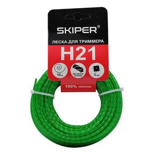 Купить Леска ф 3.0 мм х 15м зеленая SKIPER H21