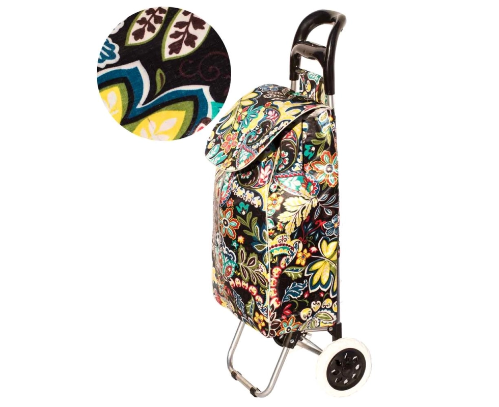 Купить Сумка тележка хозяйственная цвет цветные листья XY-091                                              