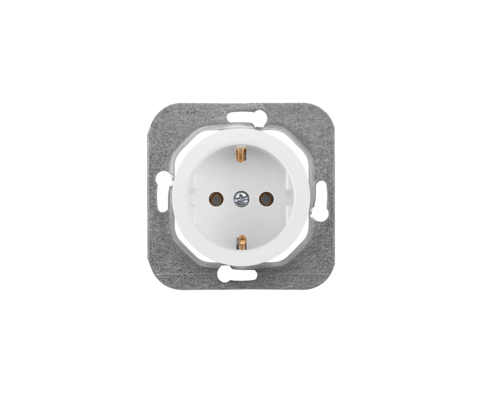 Купить Розетка с заземлением белая РС16-1402                                                               