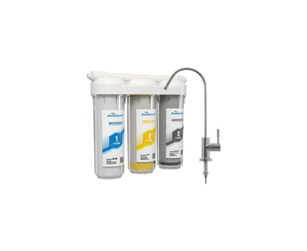 Купить Абф-Триа-Антижелезо Трёхступенчатая система очистки воды под кухонную мойку с отдельным краном      