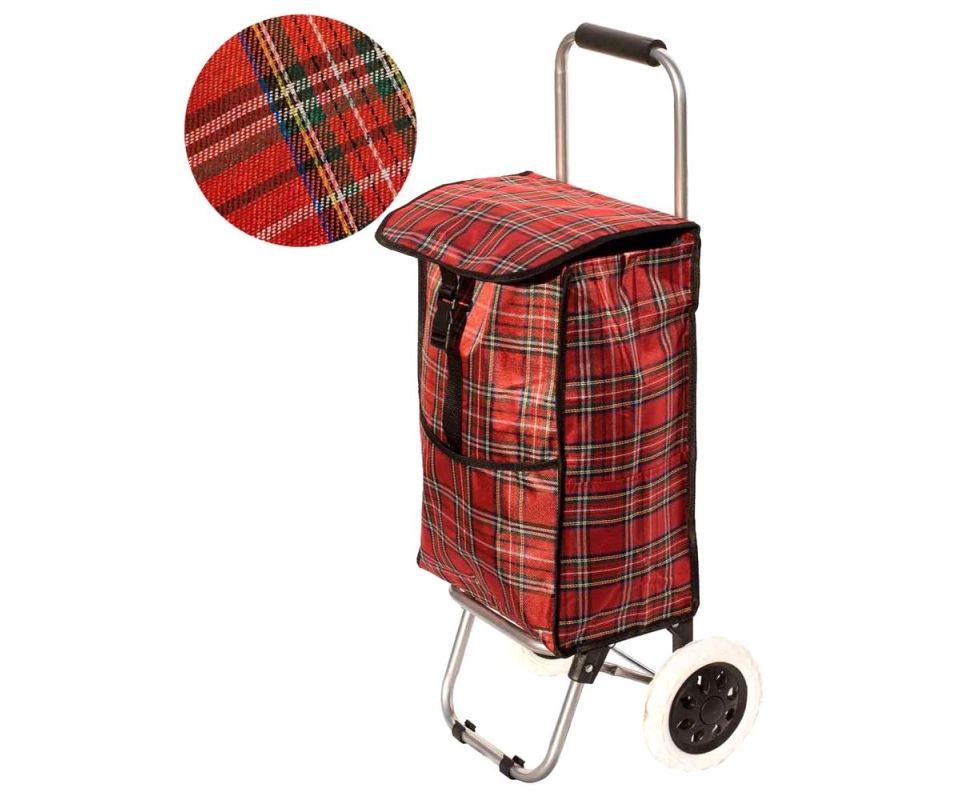 Купить Сумка тележка хозяйственная цвет красный 1606                                                       