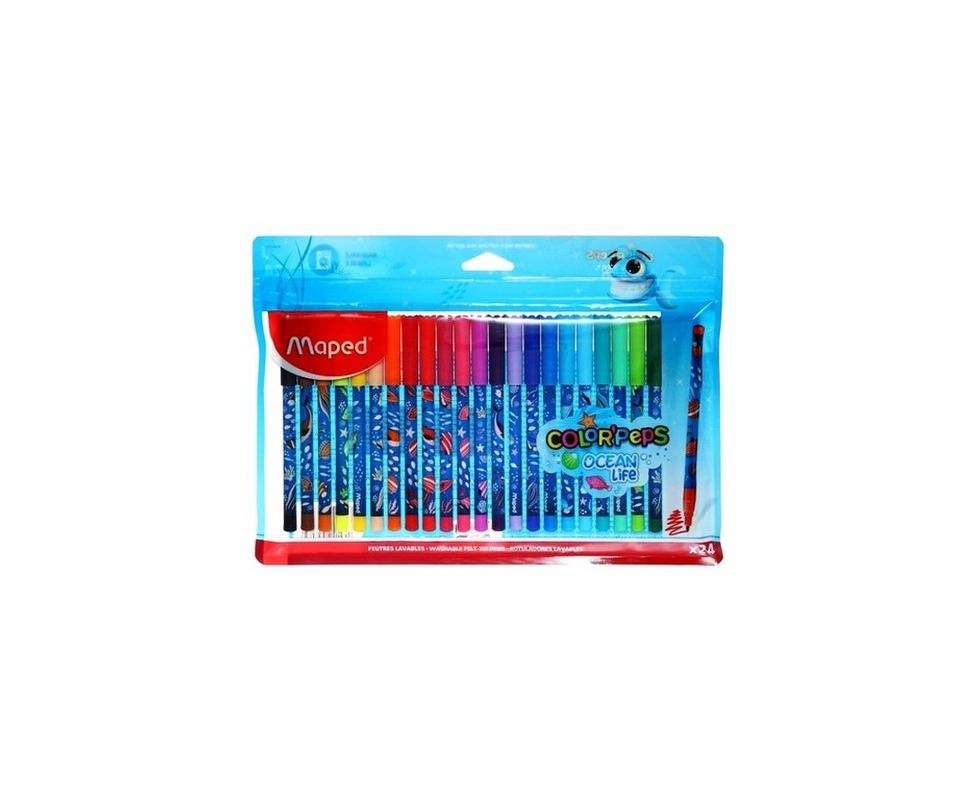 Купить Фломастеры декорированные Color Pep's Ocean Life 24 цвета суперсмываемые 845703                     