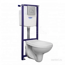 Купить Инсталляция для подвесного унитаза Santeri Альфа кнопка смыва хром                                  