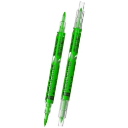 Купить Двухсторонний текстмаркер ErichKrause  Visioline V-16 Brush Neon цвет чернил зеленый 60795          