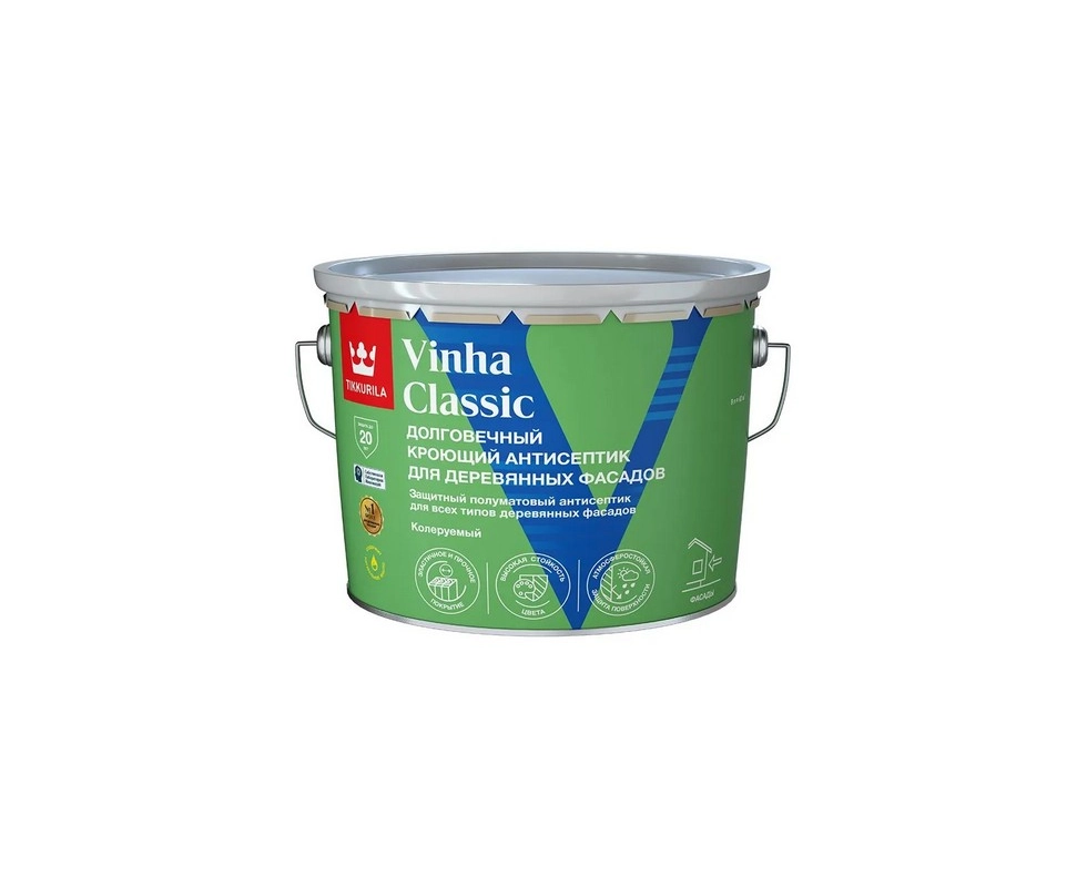 Купить Антисептик деревозащитный Vinha CLASSIC кроющий VC 9 л Tikkurila                                    
