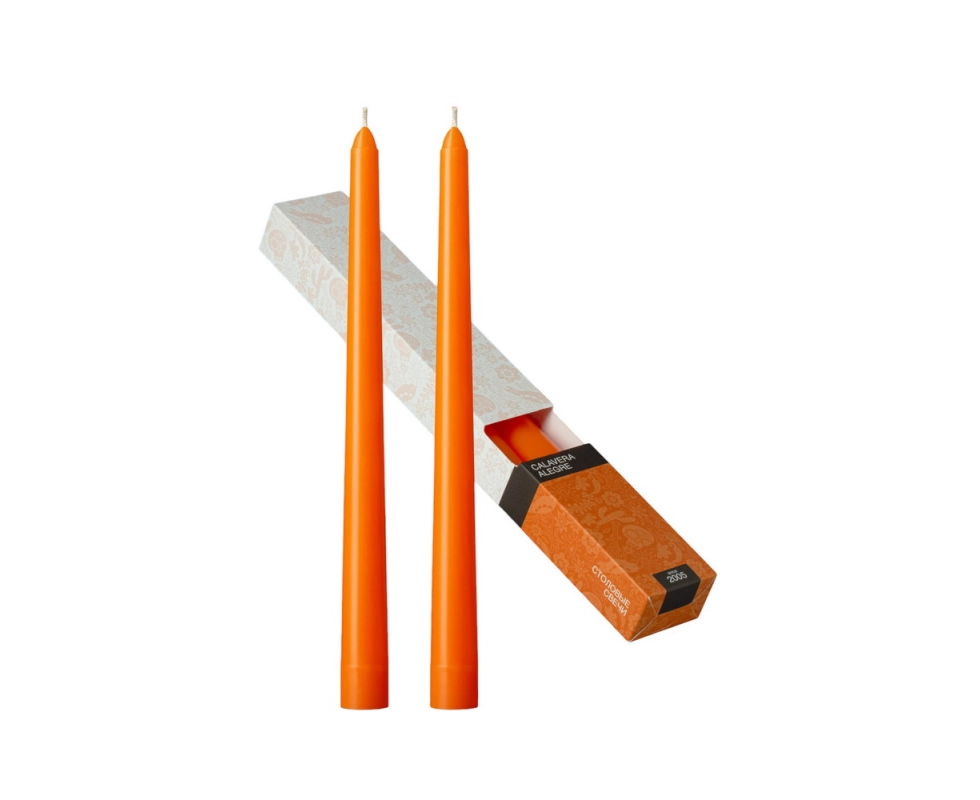 Купить Набор свечей столовых CALAVERA ALEGRE 255мм 2шт оранжевый                                           