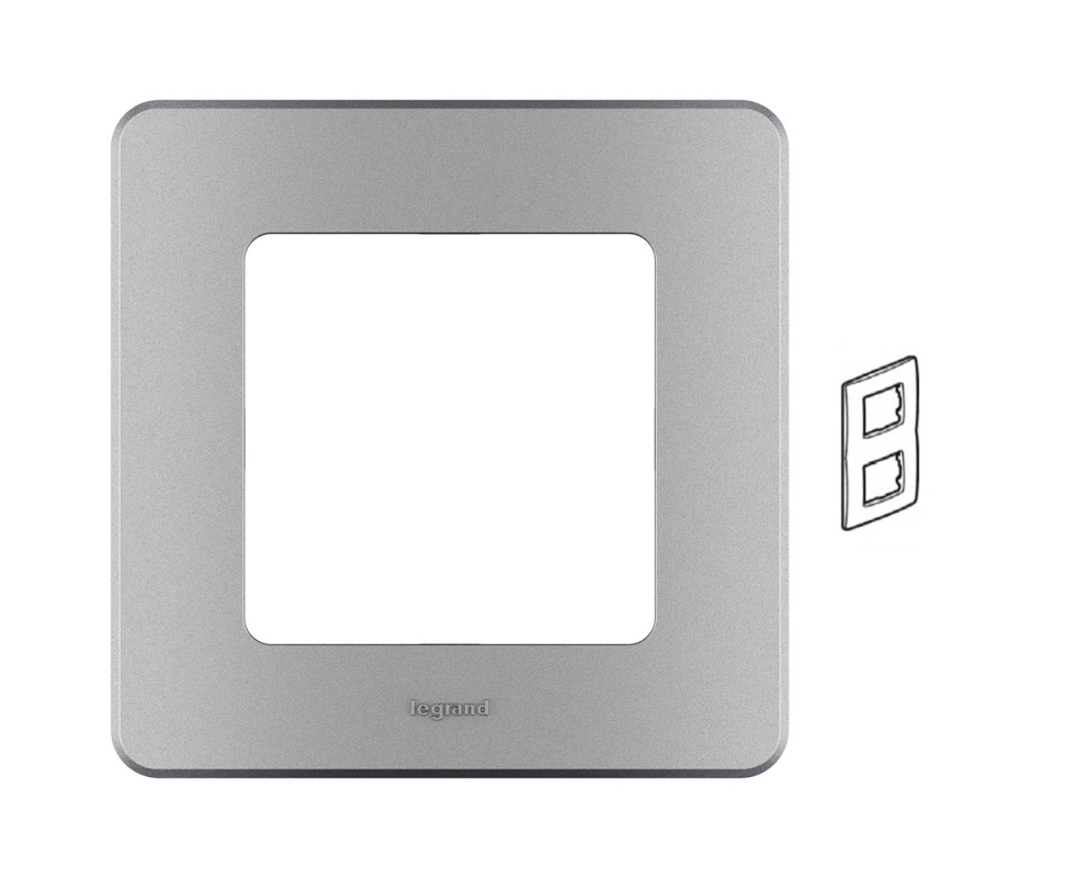 Купить Рамка 2 поста алюминий Inspiria 673942                                                              