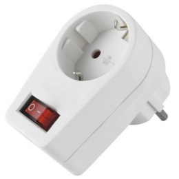 Купить Розетка адаптер 16А с выключателем белый  ELECTRALINE 55073                                         