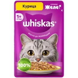 Купить Корм консервированный Whiskas для взрослых кошек желе с курицей 75г                                 