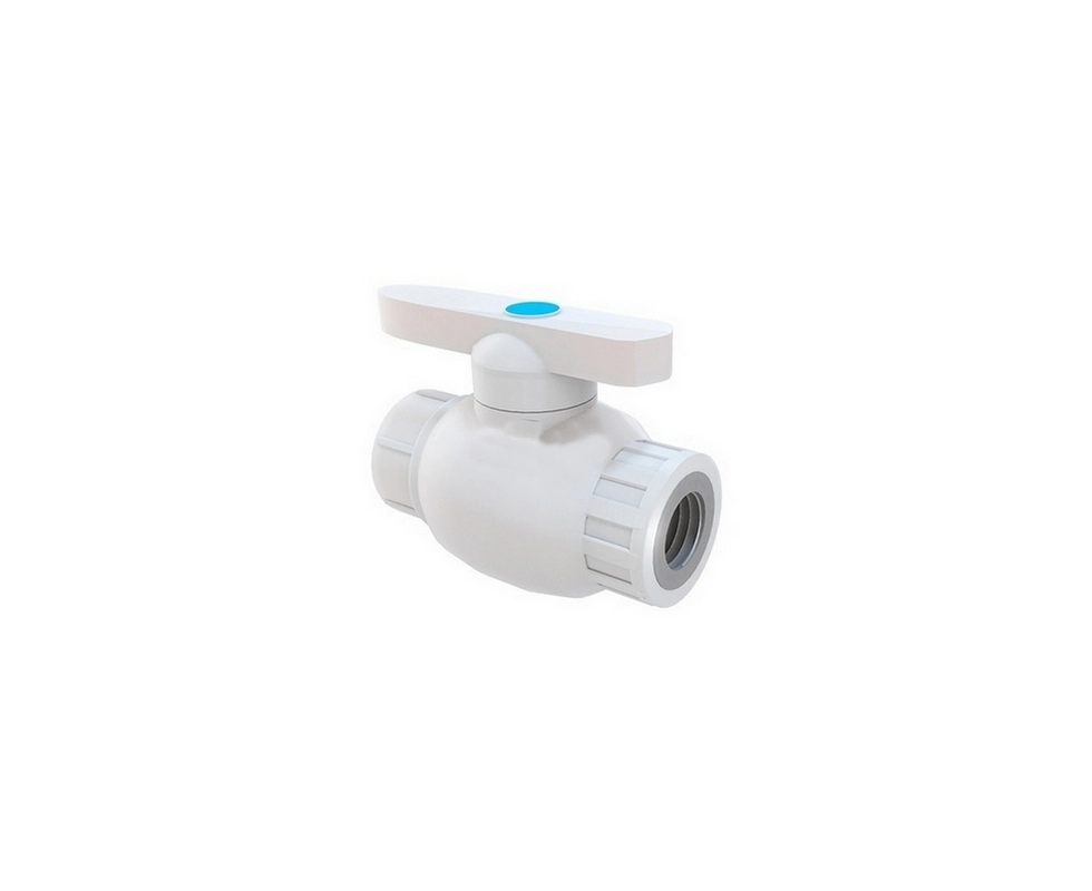 Купить Кран шаровый ПП 20 внутренняя резьба белый                                                          