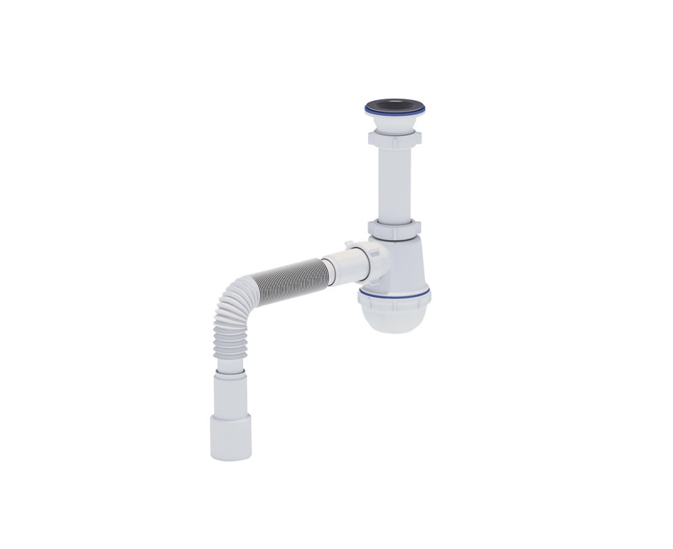 Купить Сифон Ани Грот 1 1/2'' 40 с гибкой трубой 40*40х50 ANIPLAST А0115                                    