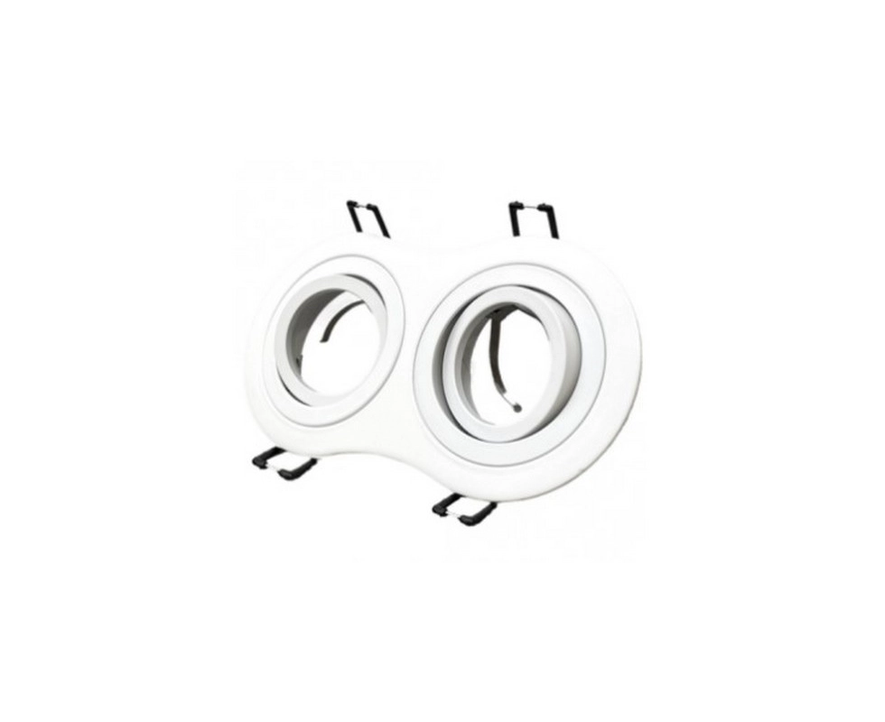 Купить 21223,Светильник встраив. двойной поворот. под лампы 2xGU5.3, алюм, круг, белый, IP20, TrueEnergy   