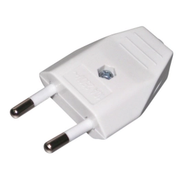 Купить Вилка прямой ввод белая 10А 250В 55030                                                              