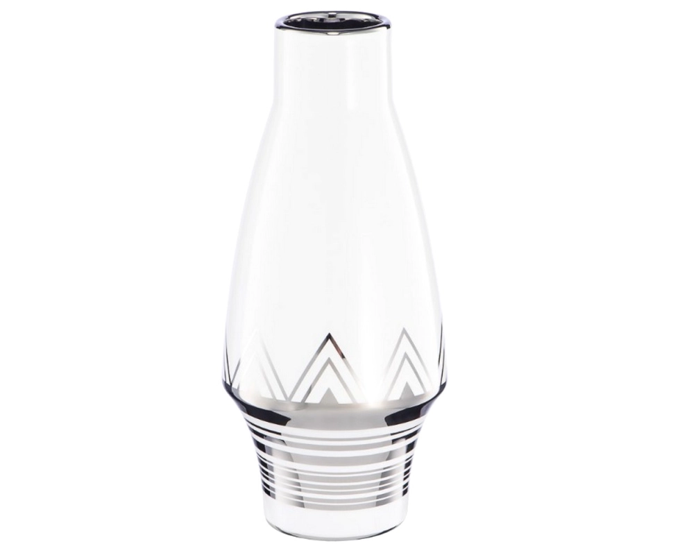 Купить Ваза декоративная Геометрия 110х250мм белый с серебром                                              