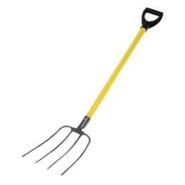 Купить Вилы навозные 4х рогие с желтым металлическим черенком и V- ручкой 030214                           