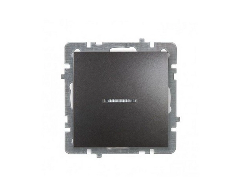 Купить Выключатель 1-клав. с подсветкой Антрацит TOURAN 24160402                                           