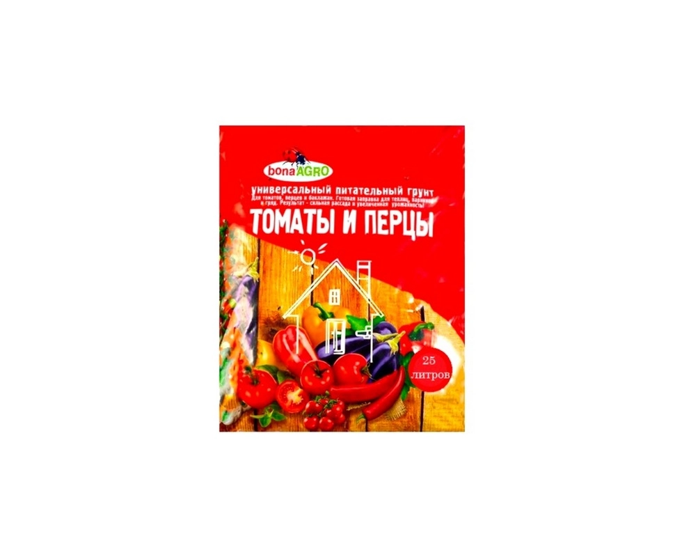 Купить Грунт для томатов и перцев питательный Bona Agro 25л                                                
