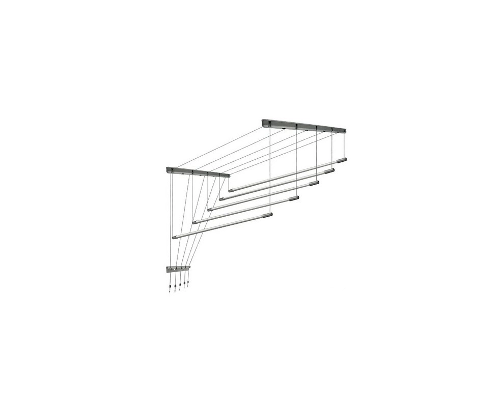 Купить Сушилка для белья потолочная алюминиевая 1,4 м Silver Style 5 стержней серебро                      