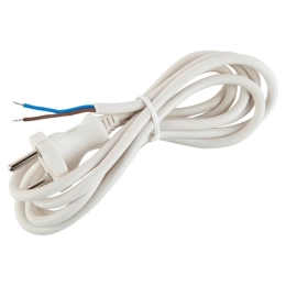 Купить Шнур сетевой с вилкой ЭРА UX-2*0.75-1.5m-W 1.5 ПВС 2*0.75мм2 белый                                  