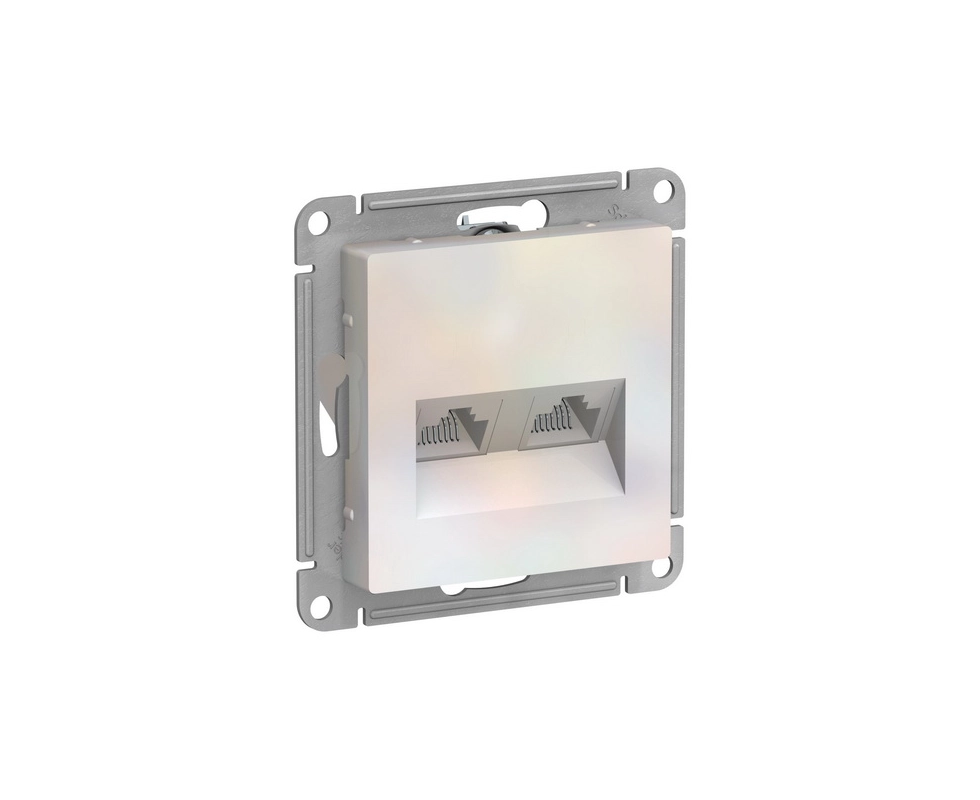 Купить РОЗЕТКА двойная компьютерная RJ45+RJ45 ЖЕМЧУГ ATN000485 ATLASDESIGN(1)                              