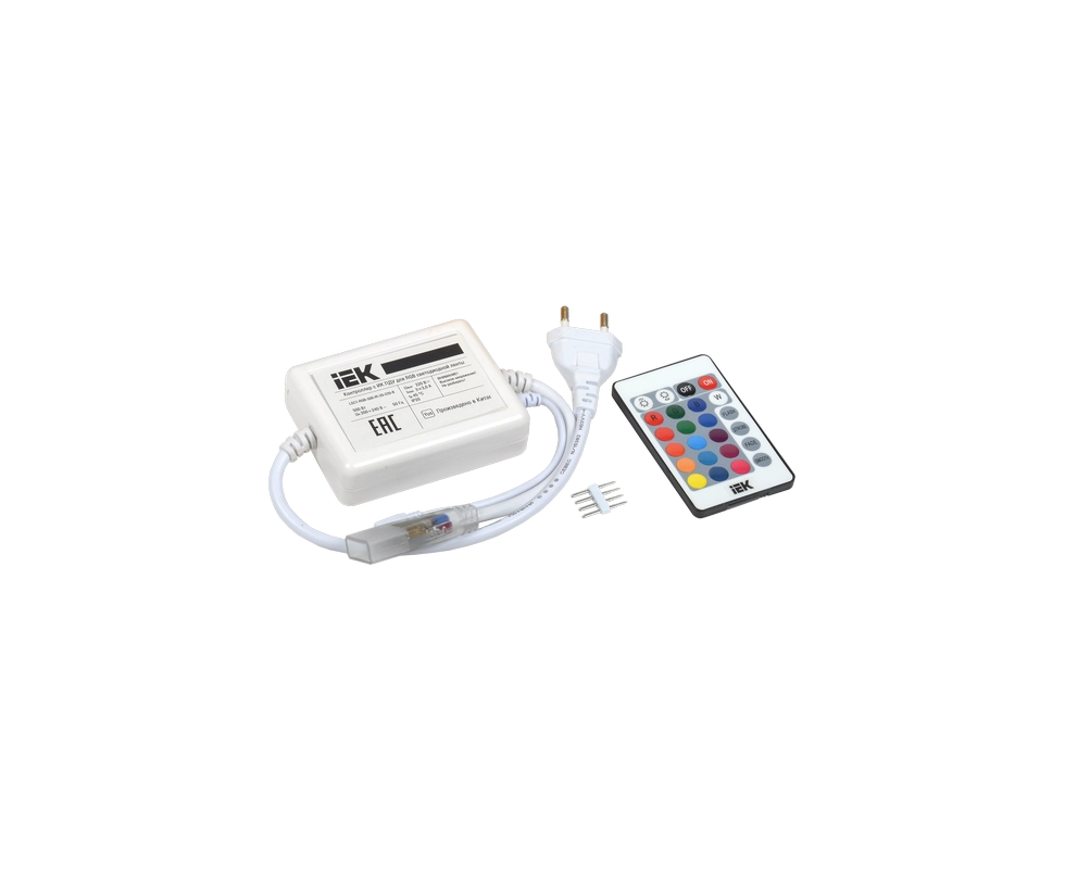 Купить Контроллер с ПДУ ИК RGB 3 канал f 220В 1А 500Вт IEK                                                 
