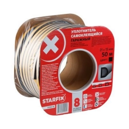 Купить Уплотнитель гаражный профиль ''D'' черный 21х15мм STARFIX                                             