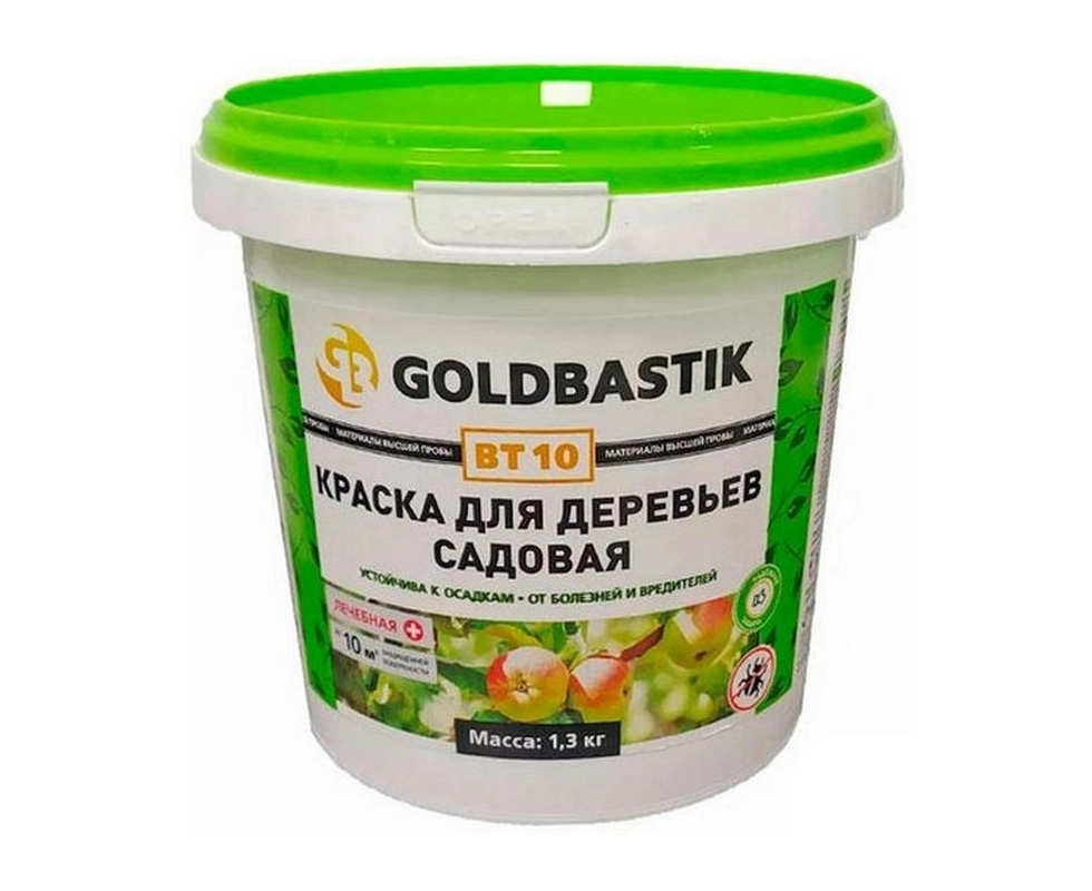 Купить Краска для деревьев садовая GOLDBASTIK BT 10 1,3кг                                                  