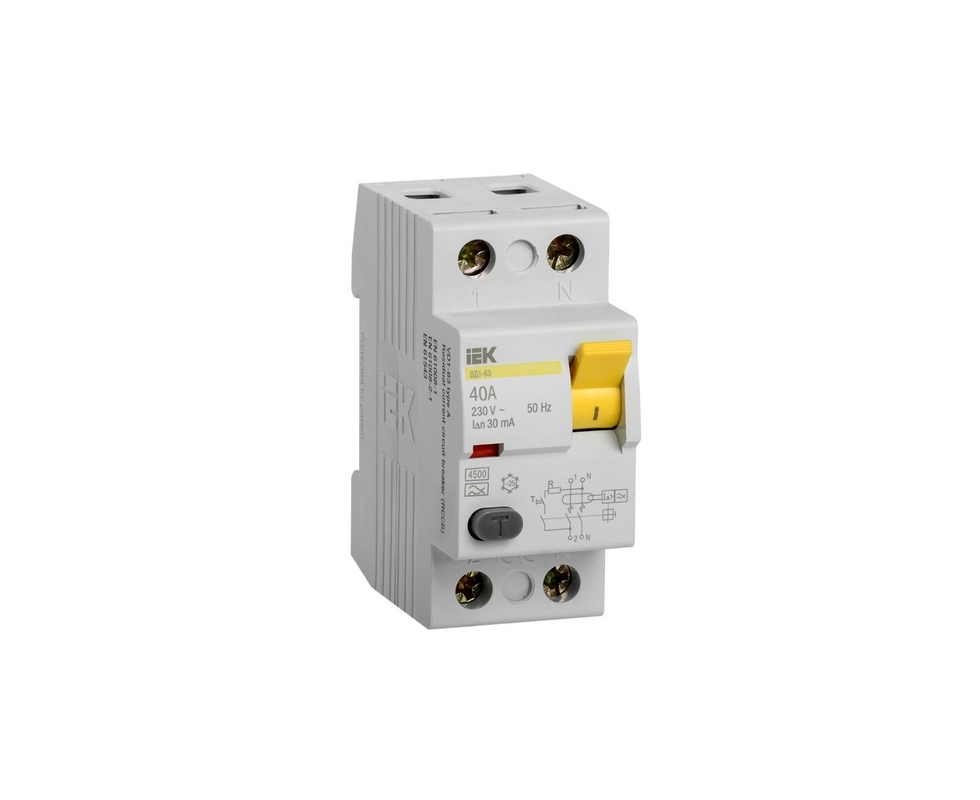 Купить УЗО ВД1-63 2Р 40А 30мА IEK                                                                          