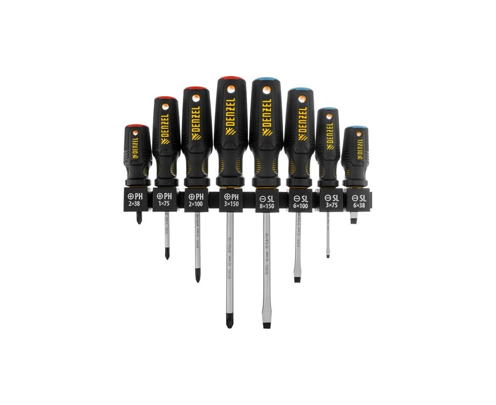 Купить Набор отвёрток 8шт PH+SL S2 3к рукоятка Denzel                                                      