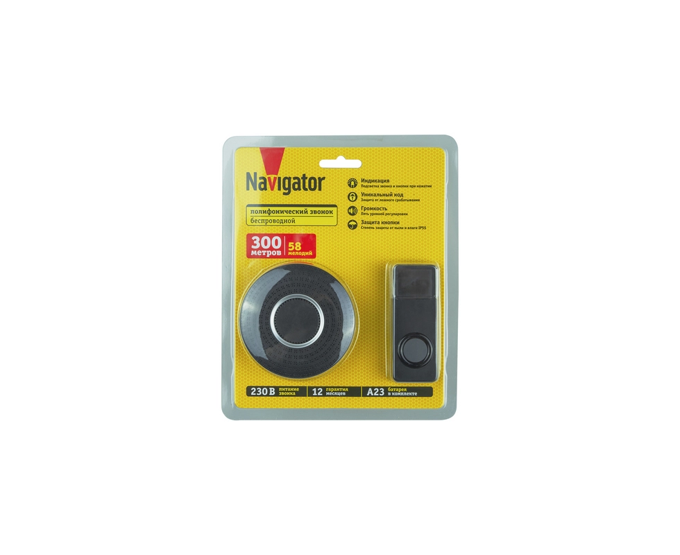 Купить Звонок электрический Navigator 95 219 NDB-D-AC12-B-BL                                               