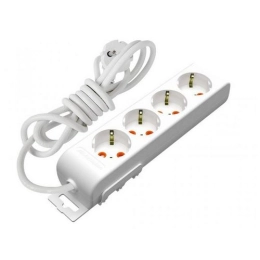 Купить Удлинитель 4x2P+E со шторками кабель 3x1,5 мм 2м белый                                              