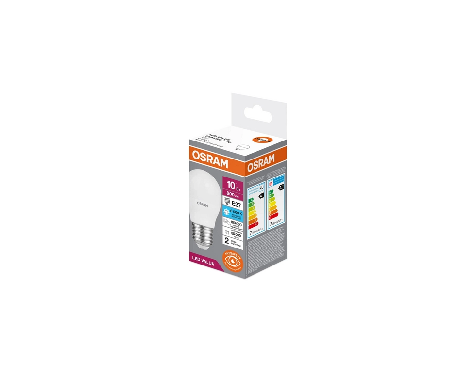 Купить Лампа светодиодная шар 10Вт 6500К Е27 800Лм OSRAM                                                   
