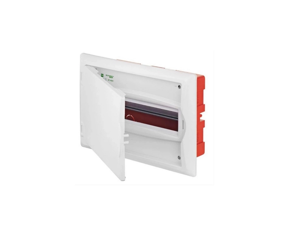 Купить Щит встраиваемый ECO BOX 1х12М N/PE 2х 2х16+7х10 mm2 белая пластиковая дверь белый                  