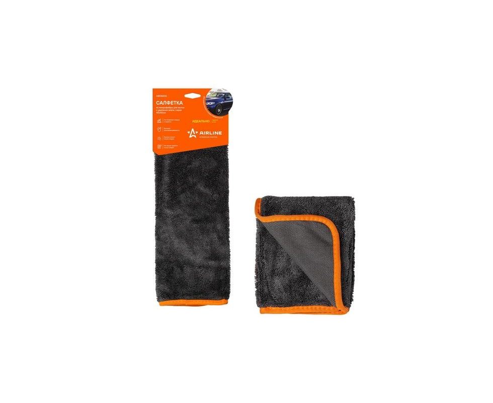Купить Салфетка из микрофибры для мытья и удаления влаги серая 40*40см AIRLINE                             