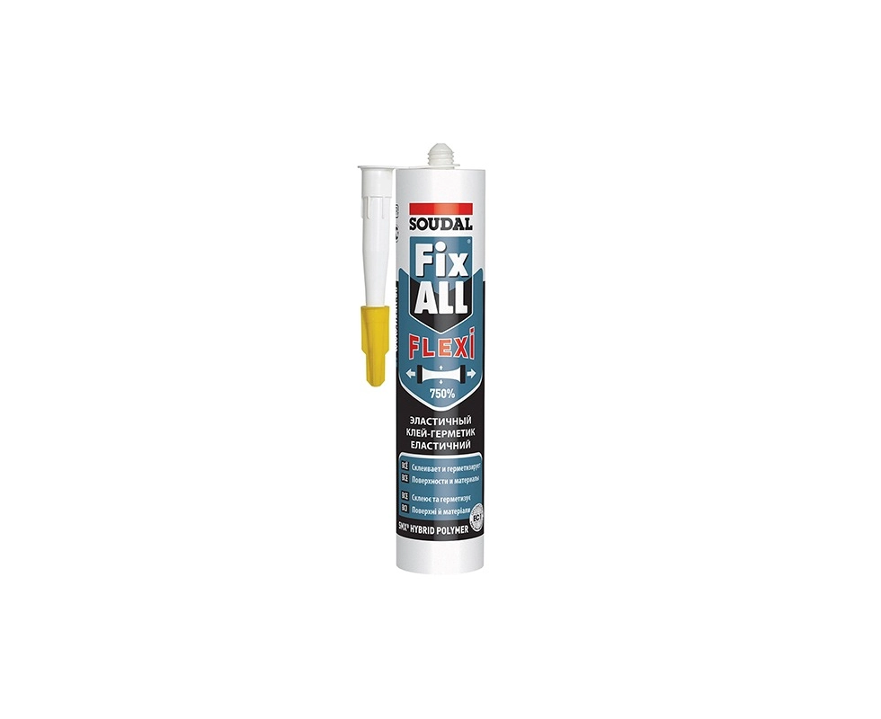 Купить Клей герметик гибридный Fix All Flexi  белый 290мл  Soudal                                          