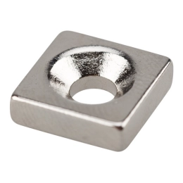Купить Неодимовый магнитный прямоугольник 10х10х3 мм с зенковкой 6х3,5 мм (уп. 3 шт) 72-3700               