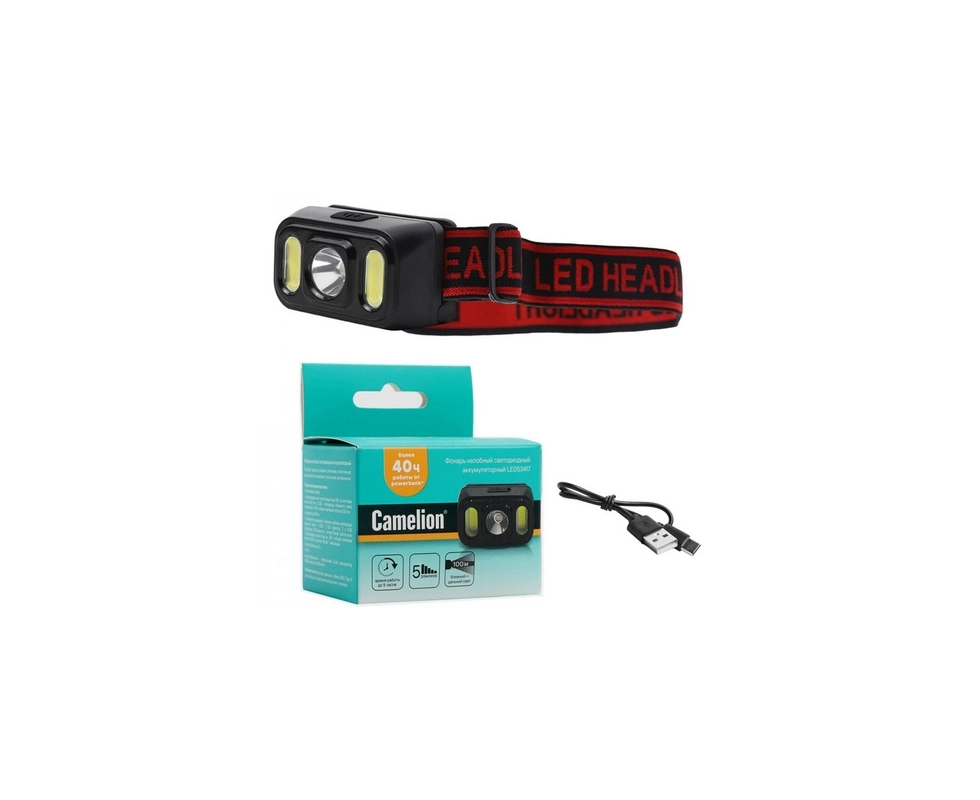 Купить Фонарь налобный аккумуляторный Camelion LED53417                                                    